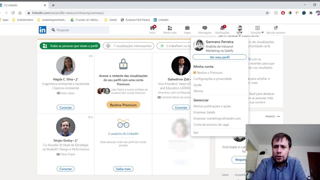 Como ativar e usar o modo privado do linkedin 1