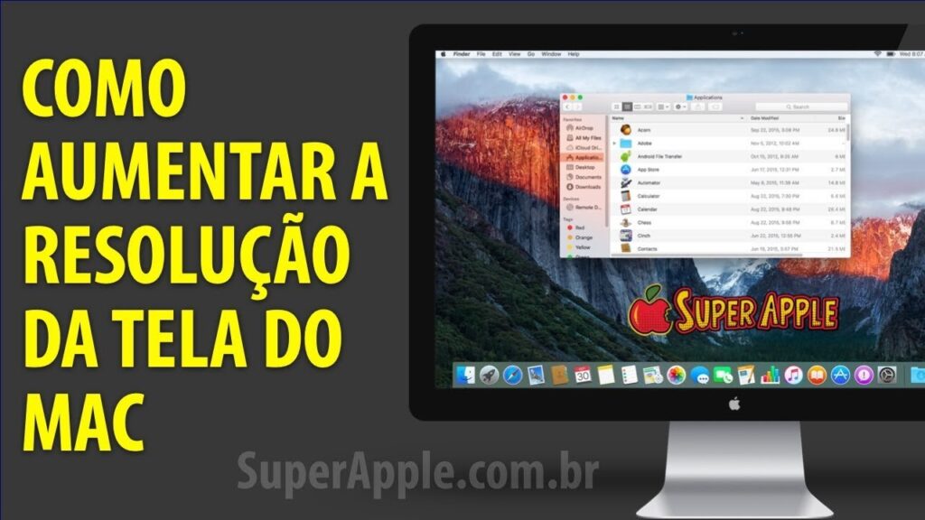 Como mudar resolucao de tela do mac 1
