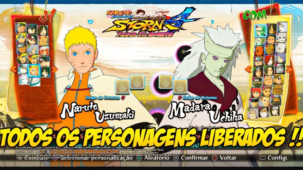 Como habilitar roupas dos personagens de naruto ultimate ninja storm 4 1