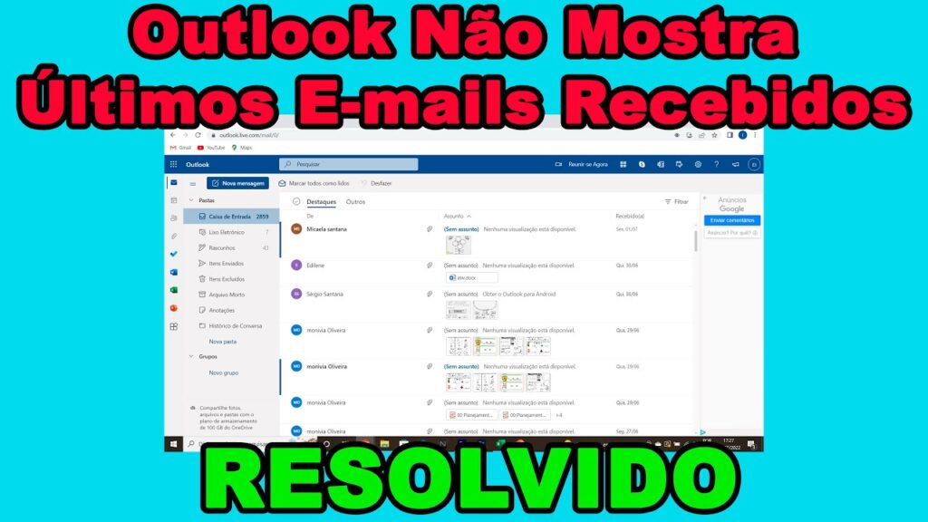 Como configurar o outlook para receber e mails de uma conta msn 1
