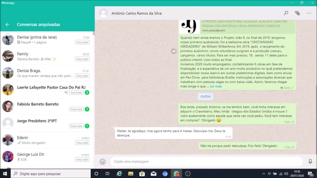Como arquivar e desarquivar conversas do whatsapp web no pc 1