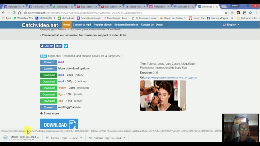 Como usar o catchvideo para baixar videos do youtube 1