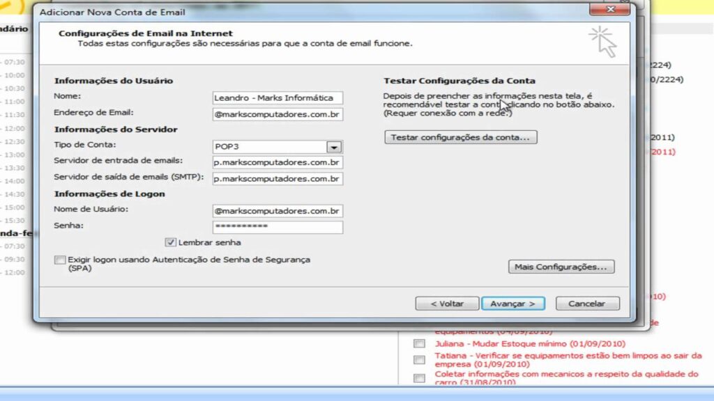 Como configurar seu e mail no outlook 2007 1