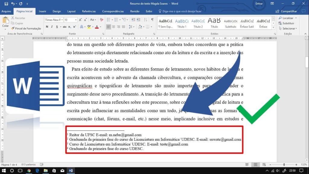 Como inserir nota de rodape no word 1