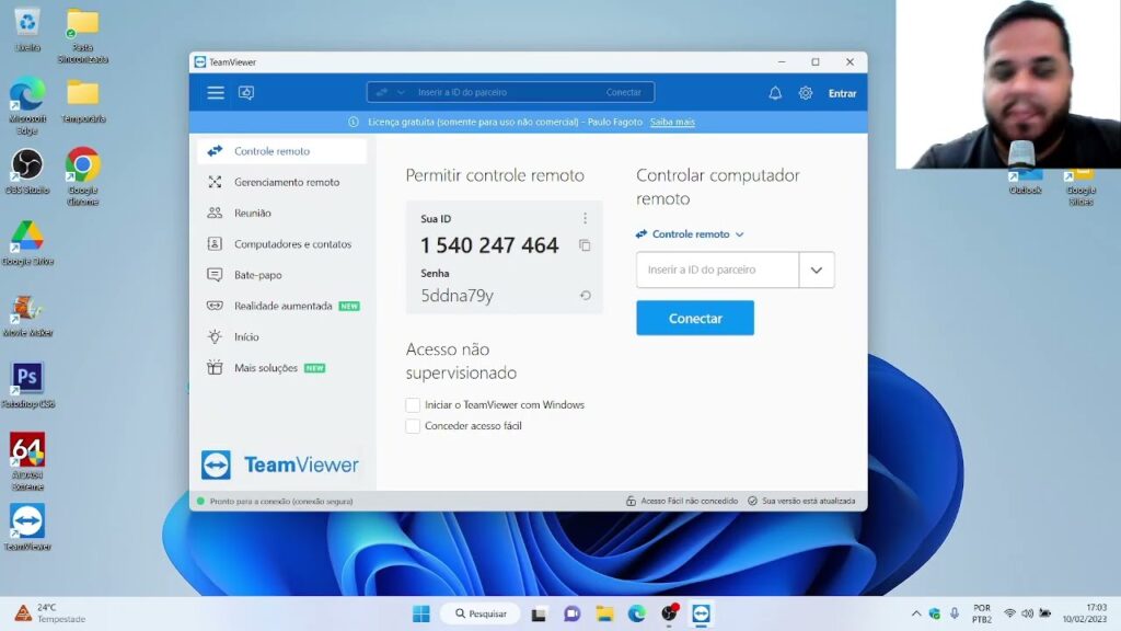 Como mudar senha da minha conta do teamviewer 1