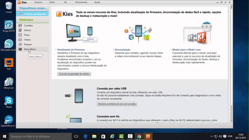 Como baixar instalar e usar o samsung kies 1