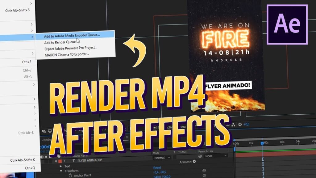 Como renderizar um video para o formato mp4 no after effects 1