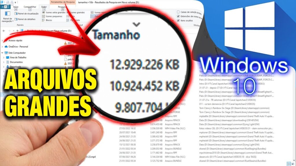 Como filtrar os arquivos por tamanho no windows 10 1