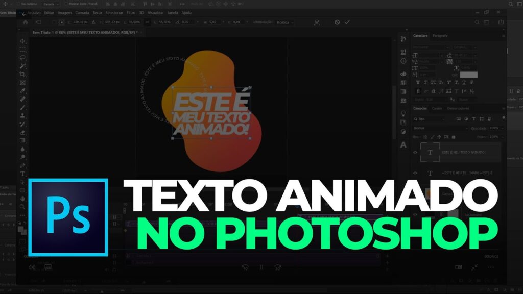 Como animar um texto em video usando o photoshop cc 1