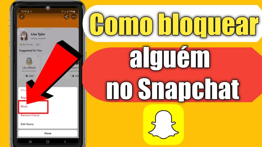 Como excluir ou bloquear alguem no snapchat 1