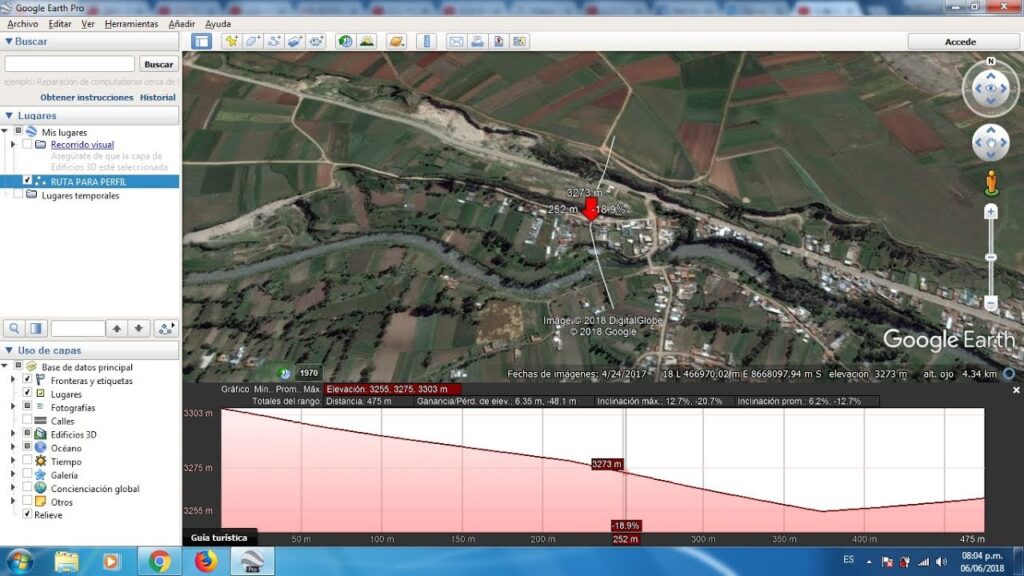 Como fazer perfil do terreno no google earth 1
