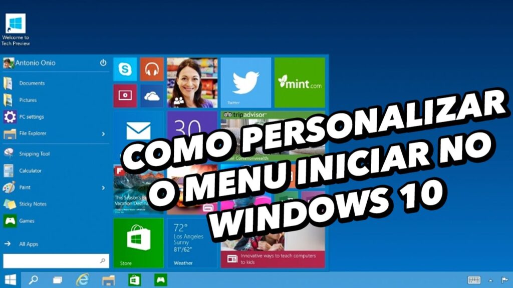 Como ajustar o tamanho do menu iniciar do windows 10 1