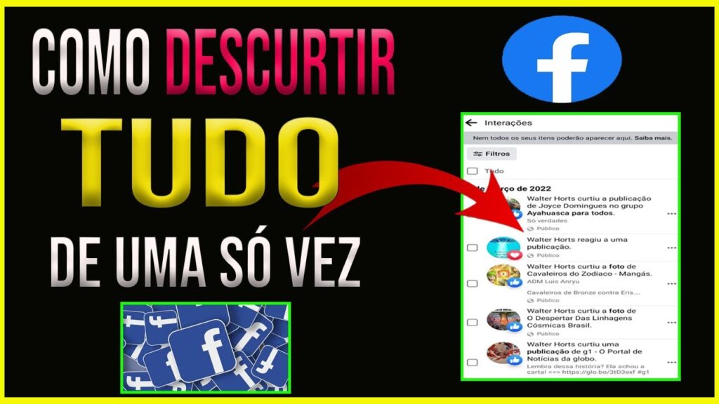Como descurtir postagens no facebook pelo celular 1