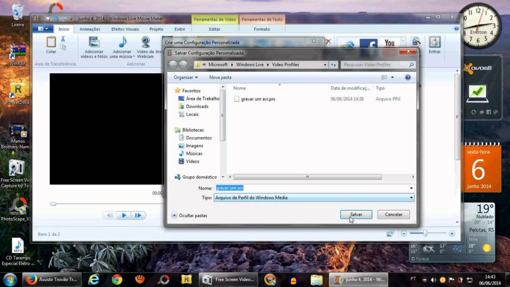 Como salvar arquivos em avi com o movie maker 1
