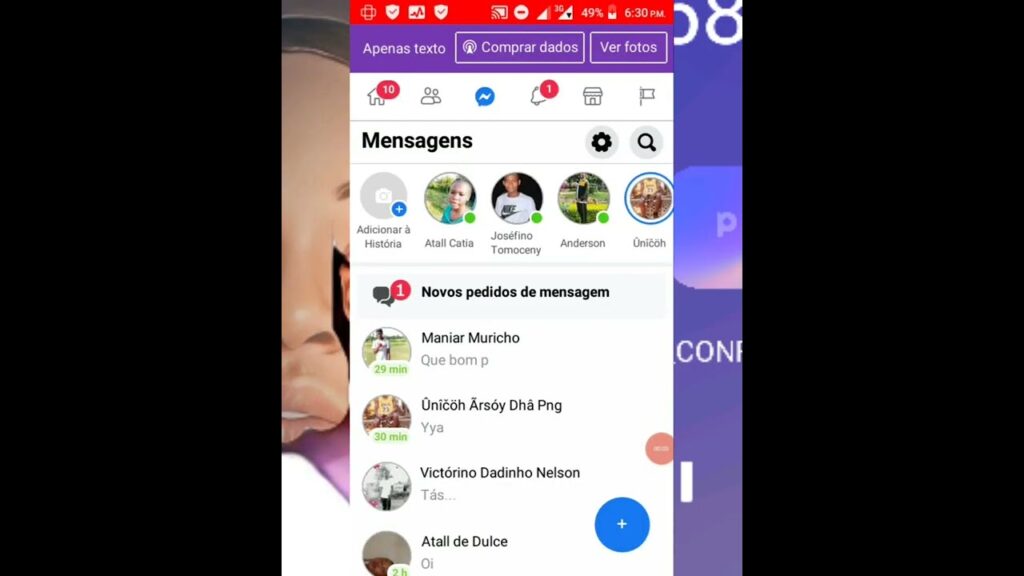 Como iniciar uma conversa no chat do facebook lite para android 1