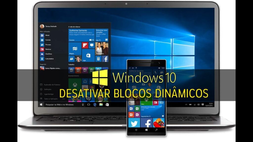 Como desativar os blocos dinamicos do windows 10 1