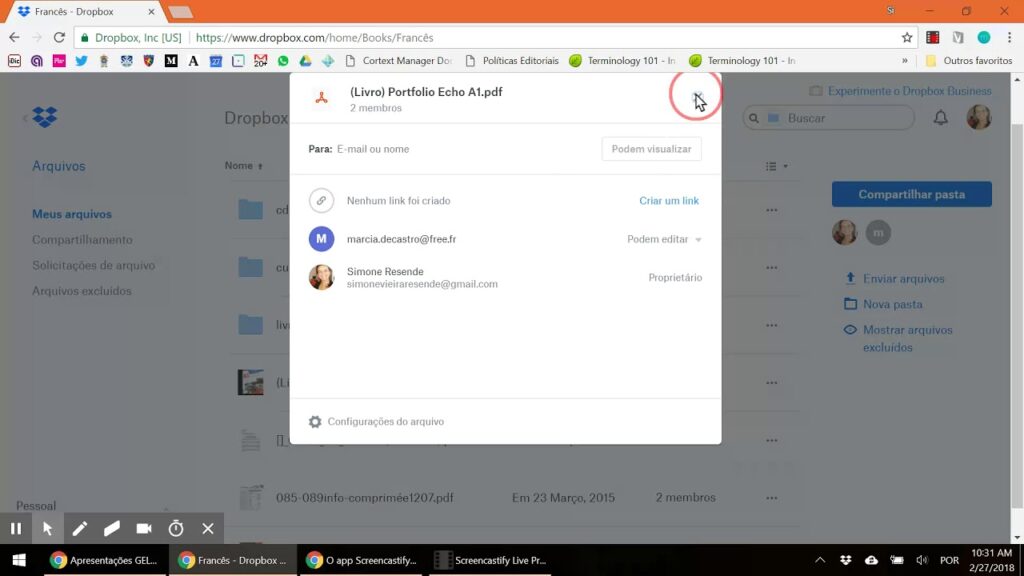 Como obter o link de uma pasta publica na nuvem do dropbox 1
