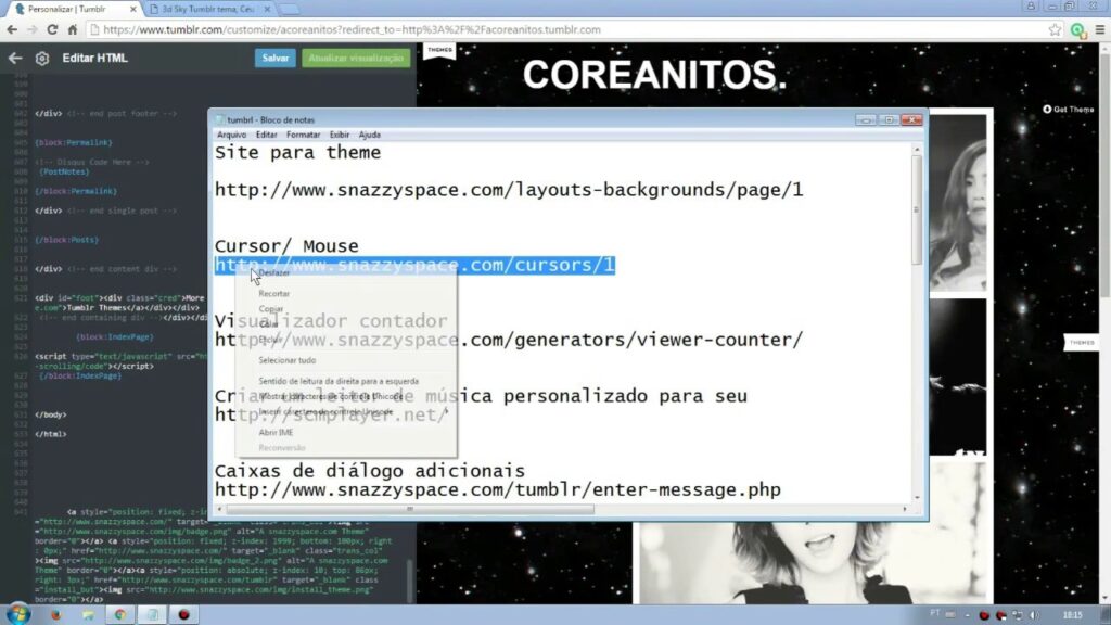 Como editar html no tumblr e personalizar o tema do blog 1