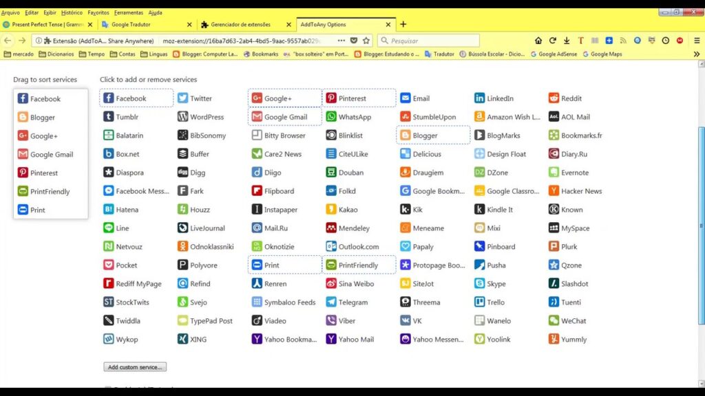 Como compartilhar paginas de internet nas redes sociais firefox 1