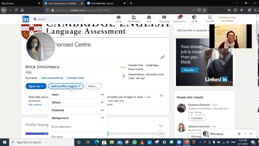 Como adicionar um certificado de ingles de cambridge no seu linkedin 1