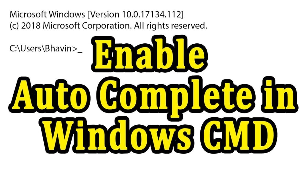 Como ativar o recurso auto completar do prompt de comando do windows 1