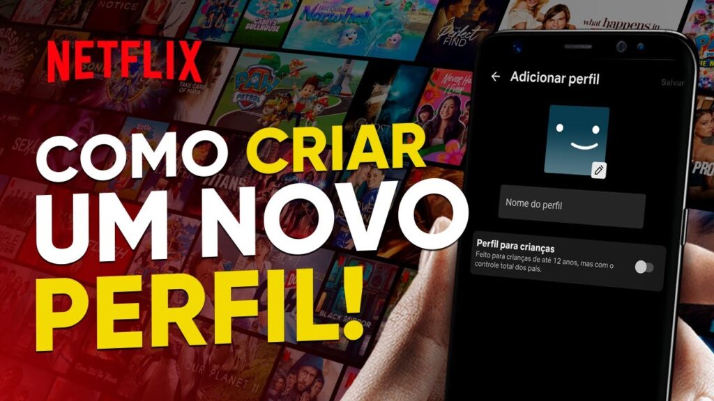 Como criar um perfil numa conta do netflix no celular 1