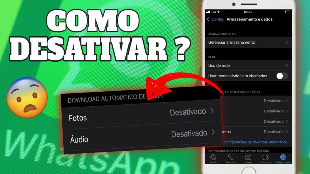 Como desativar o download automatico de midia no whatsapp no ios 1