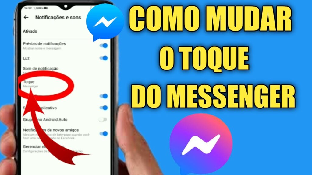Como trocar o toque de notificacao do facebook messenger no android 1