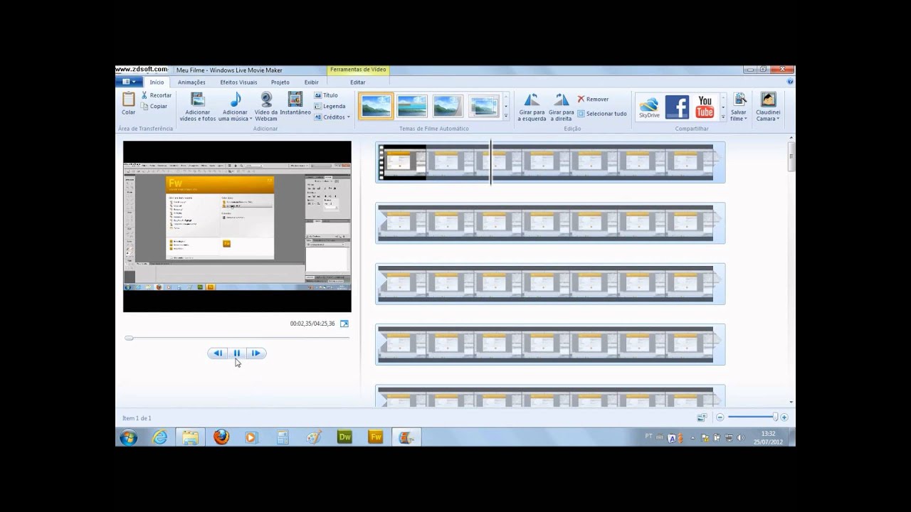 Como incluir trilha de musica em videos no windows movie maker 9