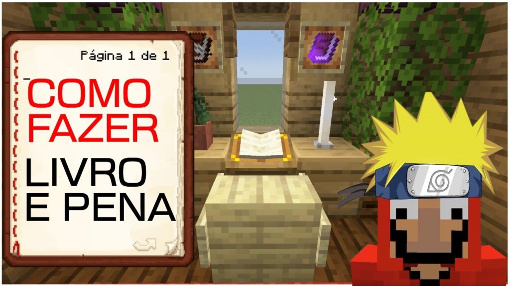 Como fazer livro com pena e comum para ser encantado no minecraft 1