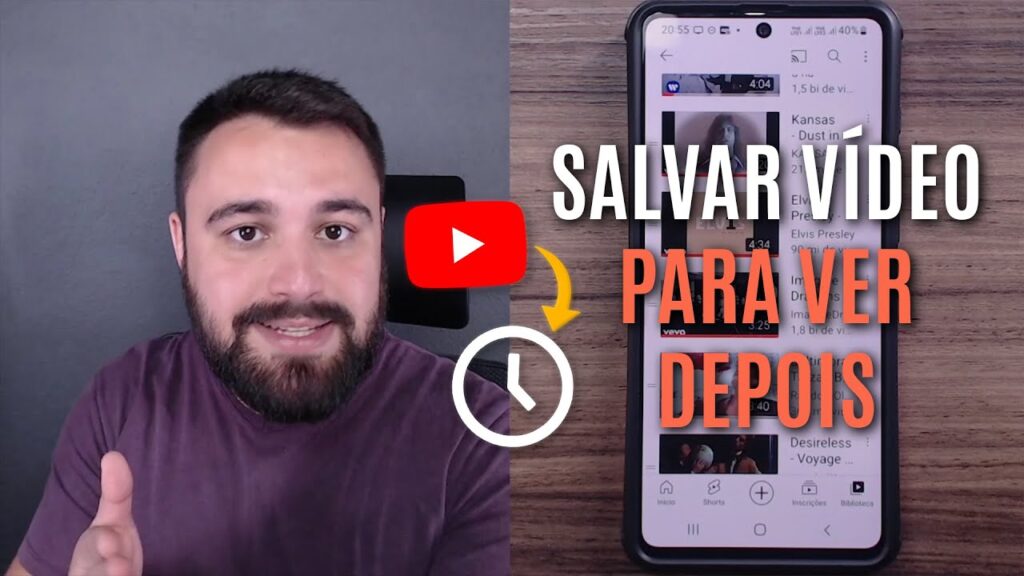 Como salvar um video para assistir mais tarde no youtube 1