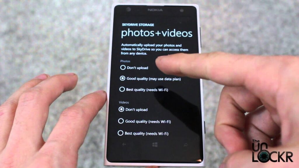 Como ativar o backup automatico de videos no windows phone 1