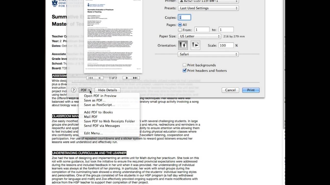 Como salvar paginas da internet em pdf usando o safari no mac os x 1