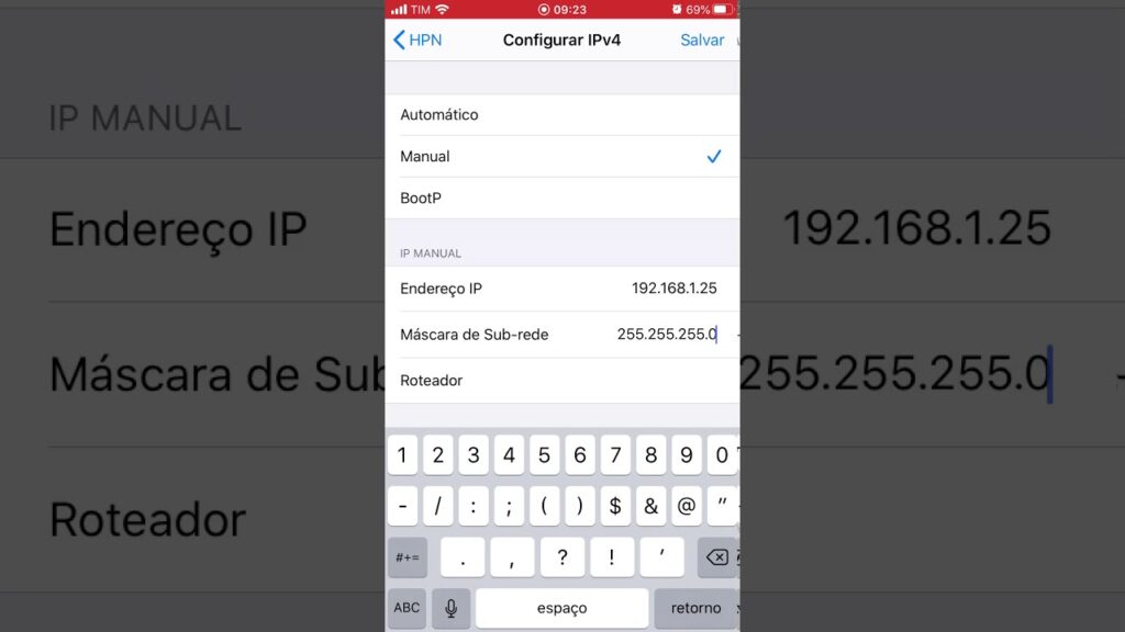 Como mudar o ip e dns do iphone 1