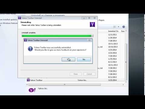 Como remover a barra de ferramentas yahoo toolbar do navegador 1