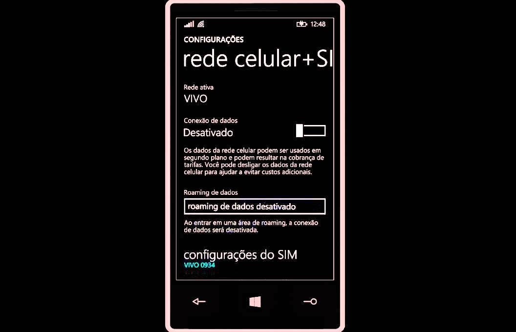 Como ligar ou desligar internet movel 3g ou 4g do windows phone 1