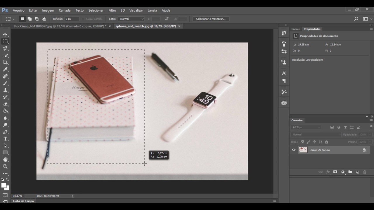 Como apagar objetos de imagens usando funcao preencher do photoshop 1