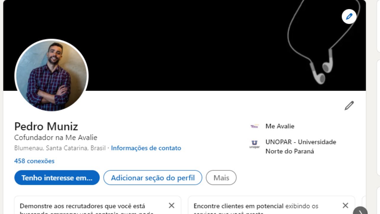 Como exportar seus dados profissionais do linkedin e montar um curriculo 1
