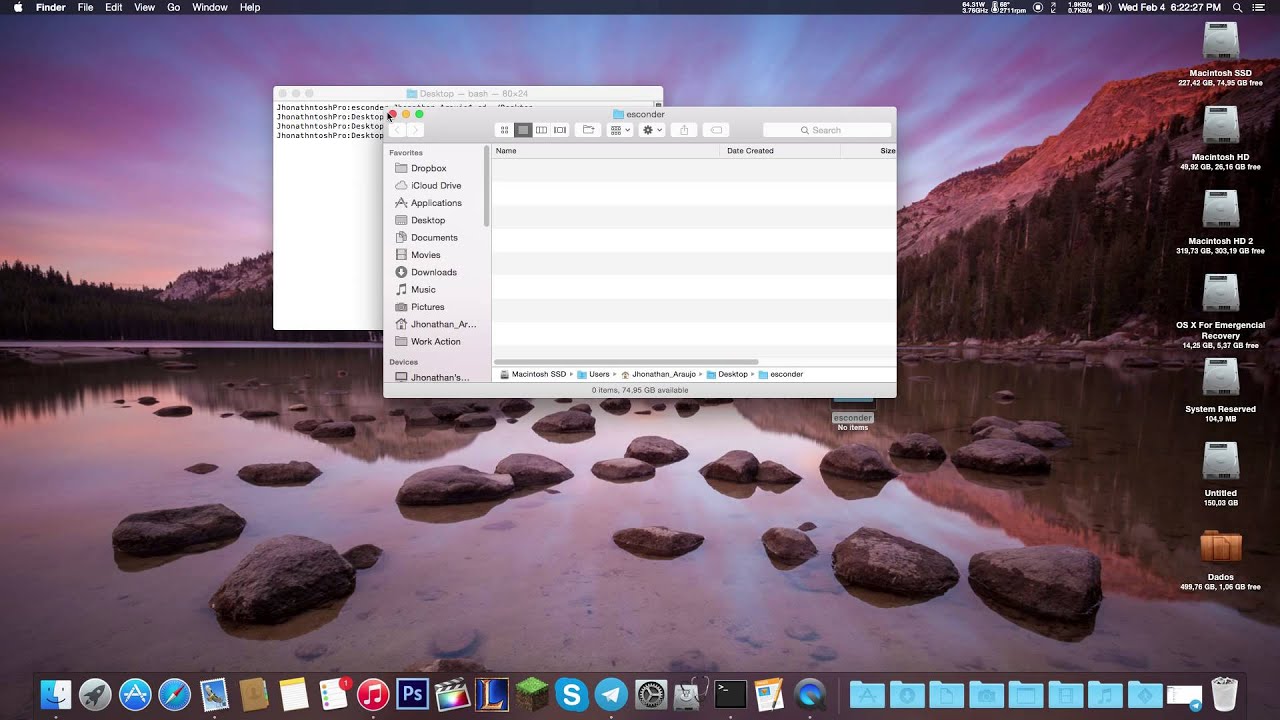Como criar uma pasta invisivel para esconder arquivos pessoais no mac os x 1