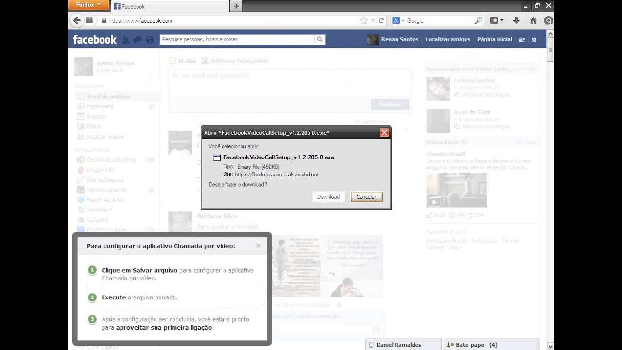 Como usar webcam no facebook e conversar por voz e video 1