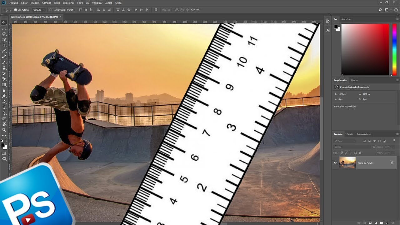 Como ver diferentes unidades de medida ao selecionar areas no photoshop 1