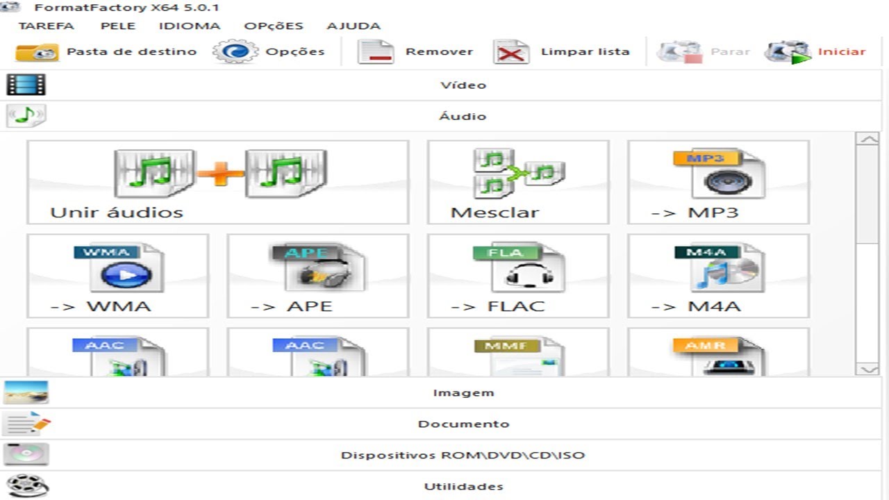 Como unir arquivos de audio e video usando o formatfactory 1