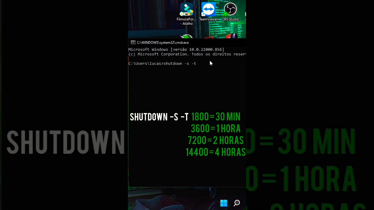 Como programar o pc para desligar 1