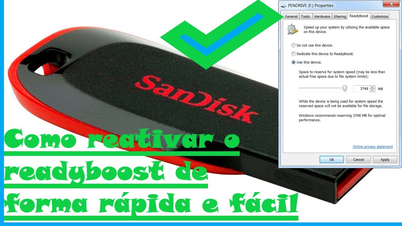 Como ativar e desativar o recurso readyboost para dispositivos removiveis 1