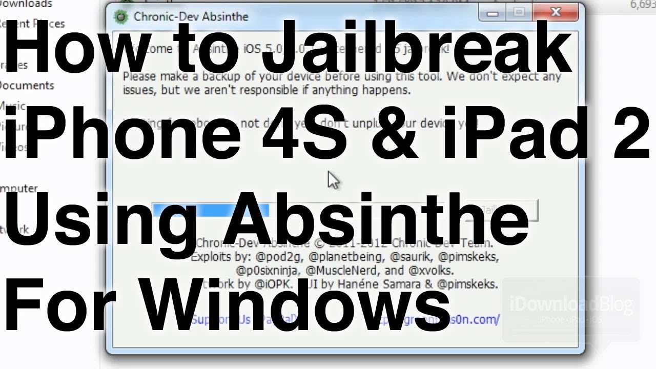 Como fazer jailbreak do iphone 4s e ipad 2 usando o absinthe 1