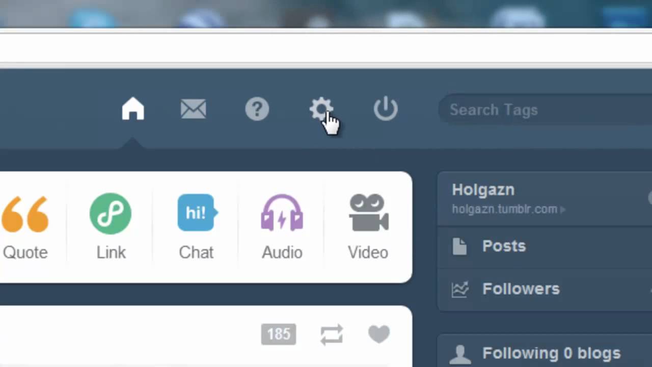 Como deixar o tumblr em portugues 1