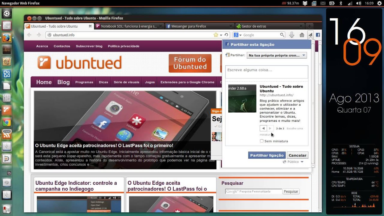 Como ativar e utilizar o facebook integrado ao firefox 1