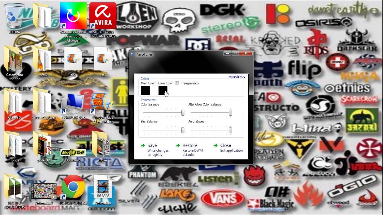 Como usar o aero tuner para mudar aparencia do windows 1