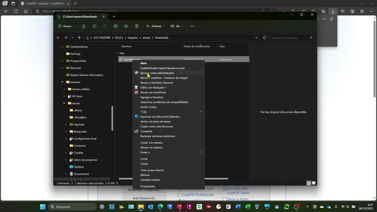 Como instalar o cutepdf writer 1