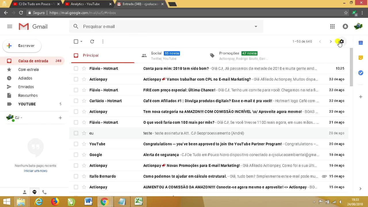 Como voltar a aparencia antiga do gmail 1